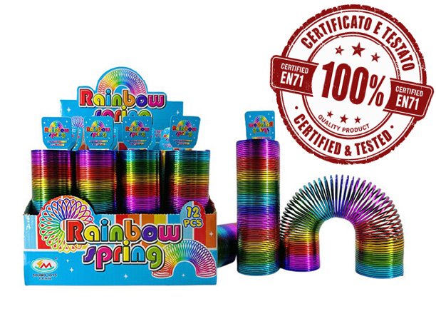 MAGIC RAINBOW SPRING (Super Lunga Metallizzata) Multicolorata 5x15cm – In Box Singolo In espo da 12pz…x288